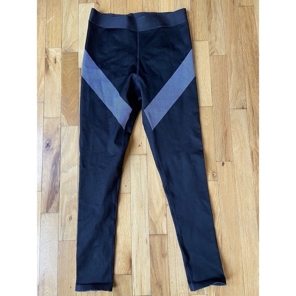 fabletics womens size large black and‎ white leggings seamless high waisted EUC - Picture 1 of 3
